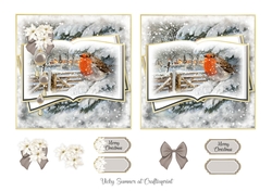 Robin Red Breast Open Book 5x5 Toppers