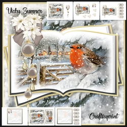 Robin Red Breast Open Book 7x7 Mini Kit