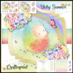 Rainbow Hedgehog and Butterfly Friend