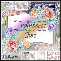 Rainbows and Stars Open Book