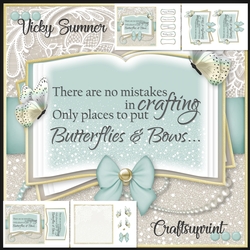 Butterflies and Bow Open Book