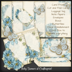 Vintage Blue Floral Stationary Set