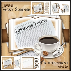 Newspaper and Coffee Open Book