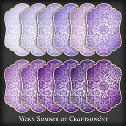Purple Hues Damask Mat 1