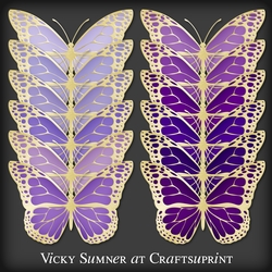 Purple Hues Gold Butterfly