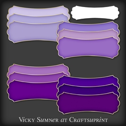 Purple Hues Scolloped Edge Tag