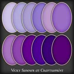 Purple Hues Shaded Oval Mat