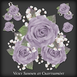 Sugar Plum Dusky Lilac Rose Cluster PNG