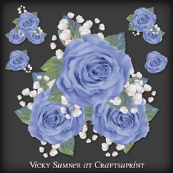 Sugar Plum Violet Rose Cluster PNG