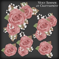 Sugar Plum Dusky Rose Corner Vignette PNG