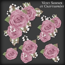 Sugar Plum Mauve Rose Corner Vignette PNG