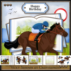 Race Horse Open Book