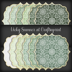 Forever Fern Damask Shaped Mat 2