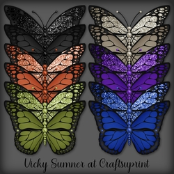 Autumn Glitter and Tonal Pearl Butterfly