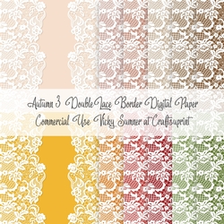 Autumn 3 Lace Double Border 8x8 inch Digital Paper