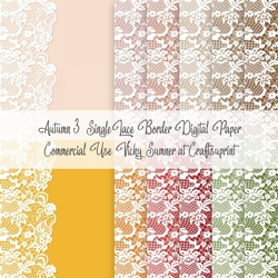 Autumn 3 Lace Single Border 8x8 inch Digital Paper