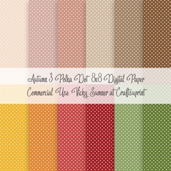 Autumn 3 Polka Dot 8x8 inch Digital Paper