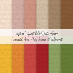 Autumn 3 Script 8x8 inch Digital Paper