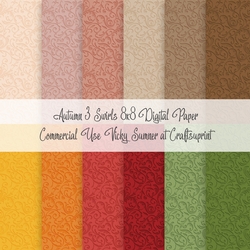 Autumn 3 Swirl 8x8 inch Digital Paper