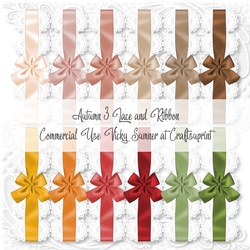 Autumn 3 Lace and Ribbon PNG