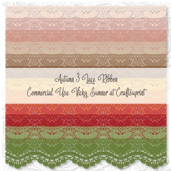 Autumn 3 Lace Ribbon PNG