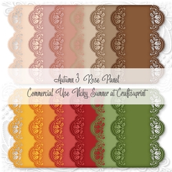 Autumn 3 Rose Panel PNG