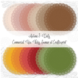 Autumn 3 Round Doily PNG