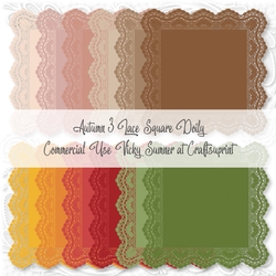Autumn 3 Square Doily PNG