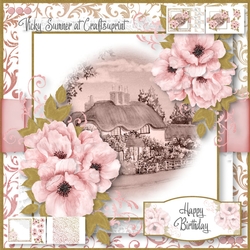 Watercolour Vintage Pink Poppy 2