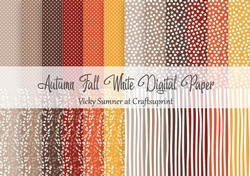 Autumn Fall White 12x12 Digital Paper
