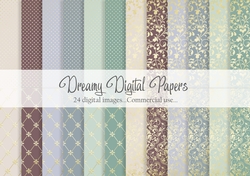 Dreamy and Soft Gold 12x12 inch Digital Paper