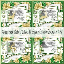 Green and Gold Silhouette Open Book Bumper Kit