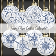 White and Blue Glitter Bauble