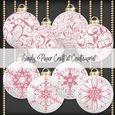 White and Dark Pink Glitter Bauble
