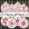 White and Red Glitter Bauble