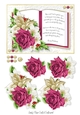 Open Book Christmas Floral 3