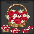 Red Roses Basket Decoupage with 3 Bonus Papers