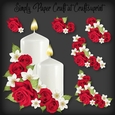 Red Roses Candle Decoupage with 3 Bonus Papers