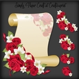 Red Roses Scroll Decoupage with 3 Bonus Papers