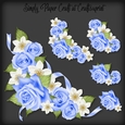Blue Roses Corner Vignette Decoupage with 3 Bonus Papers