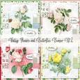 Vintage Flowers and Butterflies Bumper Kit 2