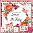 Roses and Butterflies Birthday Word Art 1