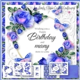Roses and Butterflies Birthday Word Art 3
