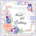 Floral Word Art Birthday 4