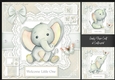 Gender Neutral Baby Elephant Bumper Kit with bonus Square Gift Box