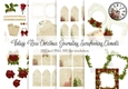 Vintage Rose Christmas Journaling Scrapbooking Elements