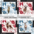 Deer and Poinsettias Bumper Kit