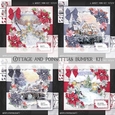 Cottage and Poinsettias Bumper Kit