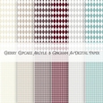 Cherry Cupcake Argyle and Gingham A4 Digital Paper