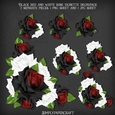 Black Red and White Rose Vignette Decoupage